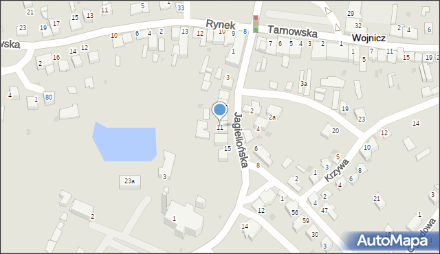 Wojnicz, Jagiellońska, 11, mapa Wojnicz