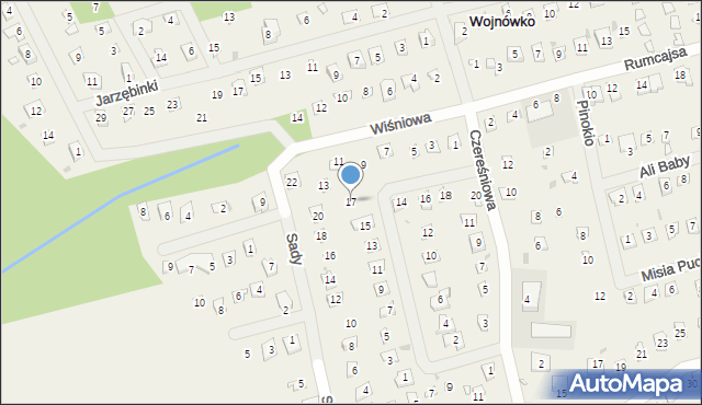 Wojnówko, Jabłoniowa, 17, mapa Wojnówko