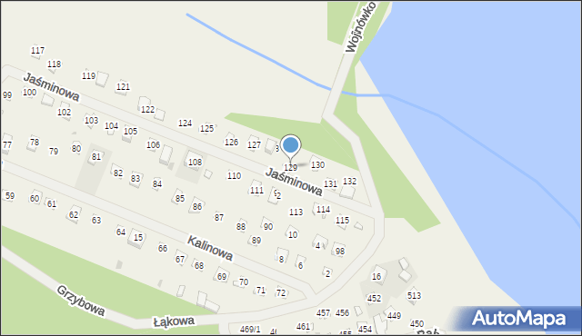 Wojnówko, Jaśminowa, 129, mapa Wojnówko