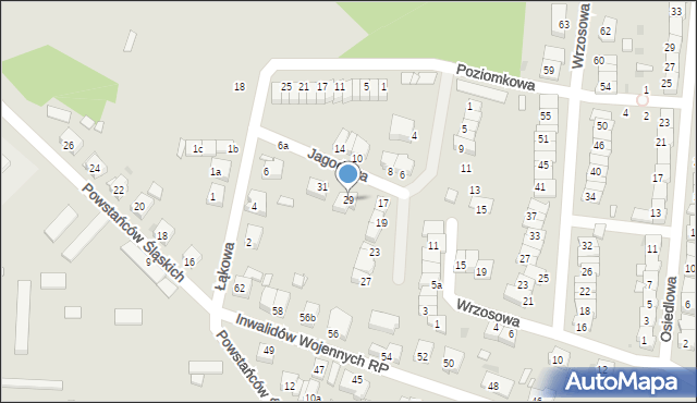 Wołów, Jagodowa, 29, mapa Wołów