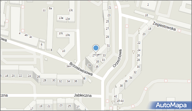 Wrocław, Jabłeczna, 27-37, mapa Wrocławia