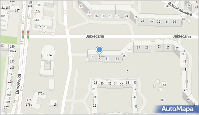 Wrocław, Jabłeczna, 9, mapa Wrocławia
