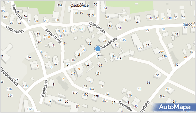 Wrocław, Jarocińska, 17, mapa Wrocławia