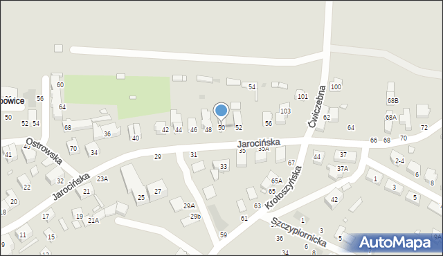 Wrocław, Jarocińska, 50, mapa Wrocławia