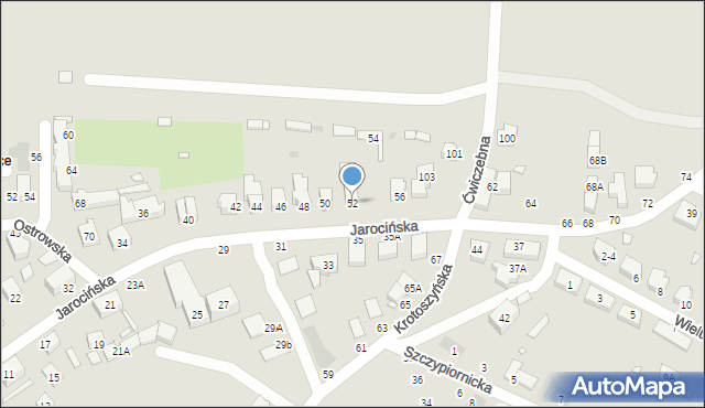 Wrocław, Jarocińska, 52, mapa Wrocławia