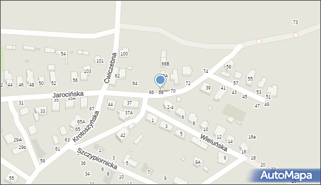 Wrocław, Jarocińska, 68, mapa Wrocławia