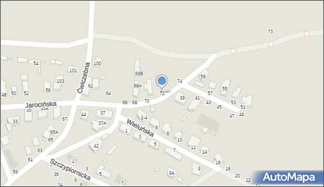 Wrocław, Jarocińska, 72, mapa Wrocławia