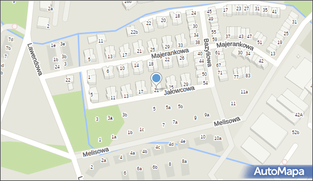 Wrocław, Jałowcowa, 21, mapa Wrocławia