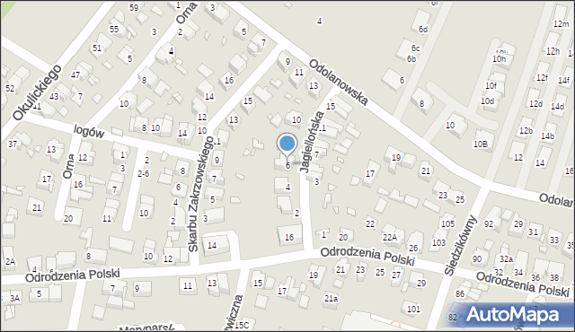 Wrocław, Jagiellońska, 6, mapa Wrocławia