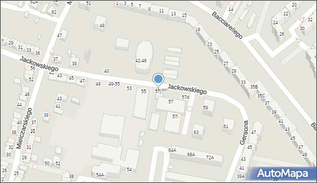 Wrocław, Jackowskiego Maksymiliana, 57j, mapa Wrocławia