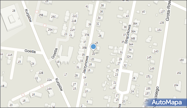 Wrocław, Jarzynowa, 22, mapa Wrocławia