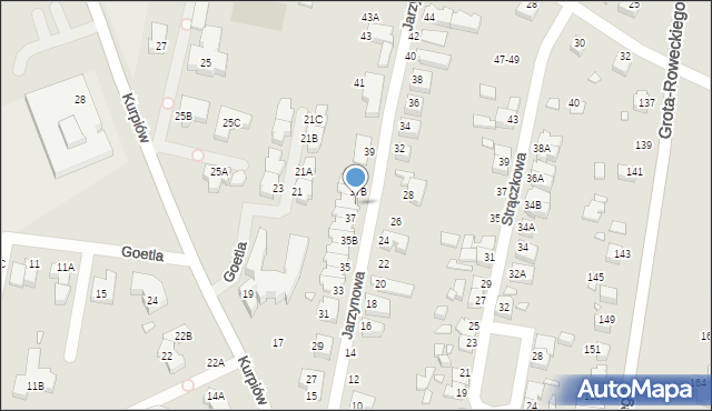 Wrocław, Jarzynowa, 37A, mapa Wrocławia