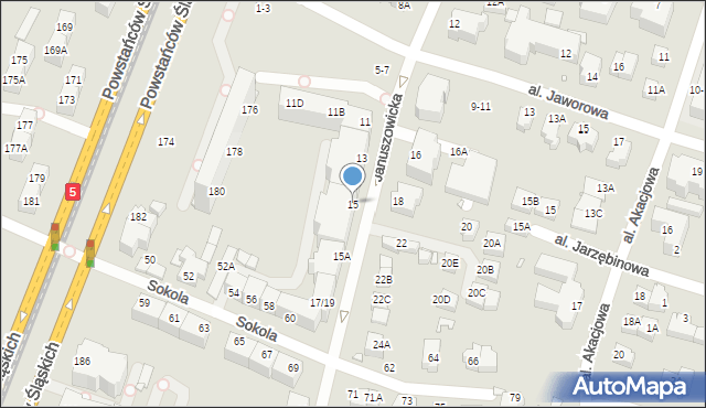 Wrocław, Januszowicka, 15, mapa Wrocławia