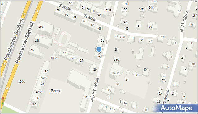 Wrocław, Januszowicka, 25, mapa Wrocławia