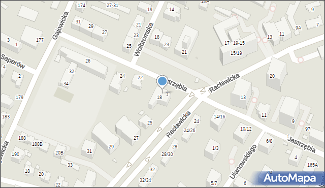 Wrocław, Jastrzębia, 18-20, mapa Wrocławia