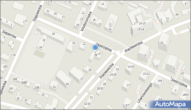 Wrocław, Jastrzębia, 18, mapa Wrocławia
