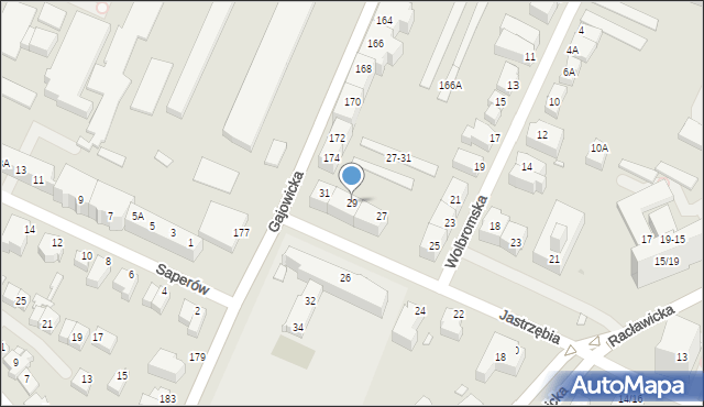 Wrocław, Jastrzębia, 29, mapa Wrocławia