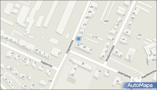 Wrocław, Jastrzębia, 31, mapa Wrocławia