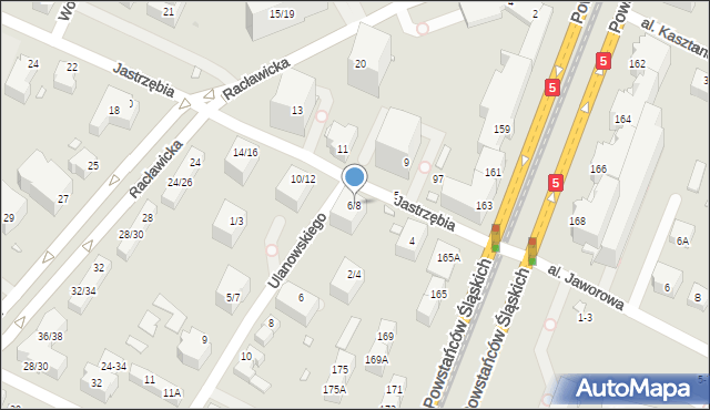 Wrocław, Jastrzębia, 6/8, mapa Wrocławia