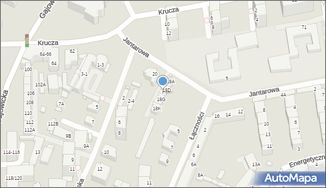 Wrocław, Jantarowa, 18E, mapa Wrocławia