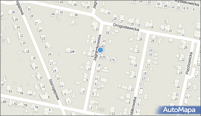 Wrocław, Jagniątkowska, 17, mapa Wrocławia