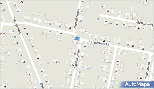 Wrocław, Jagniątkowska, 22, mapa Wrocławia