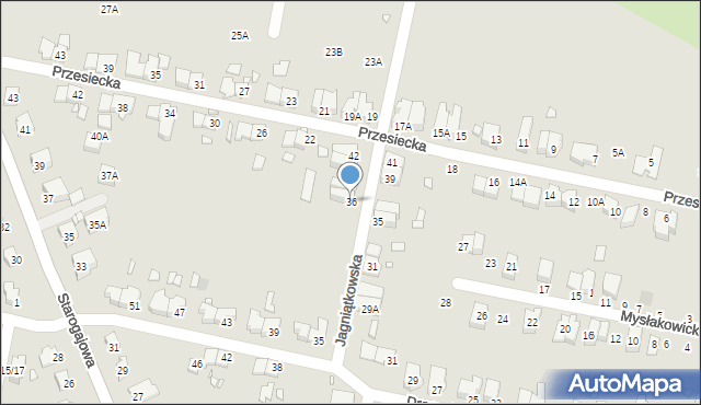 Wrocław, Jagniątkowska, 36, mapa Wrocławia