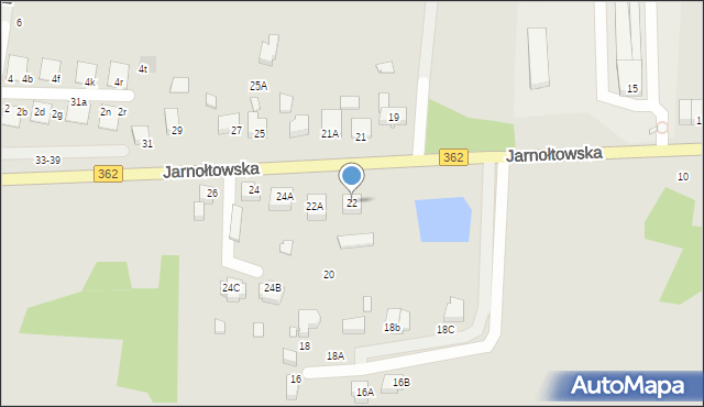 Wrocław, Jarnołtowska, 22, mapa Wrocławia