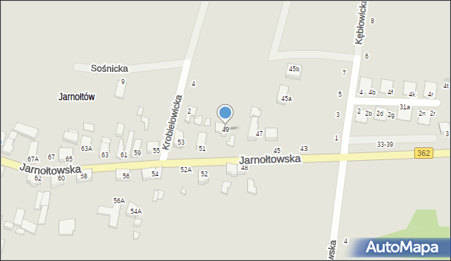 Wrocław, Jarnołtowska, 49, mapa Wrocławia