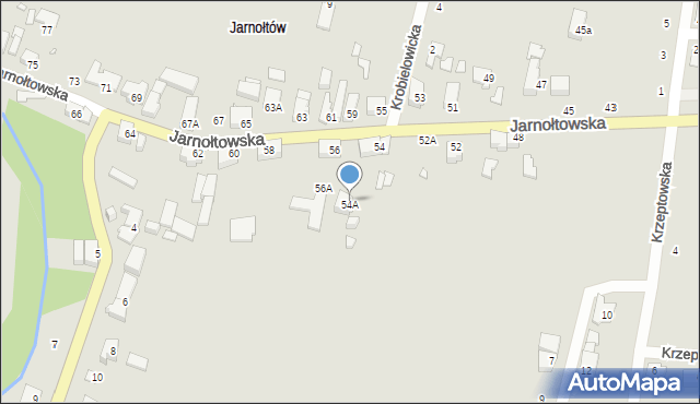 Wrocław, Jarnołtowska, 54A, mapa Wrocławia