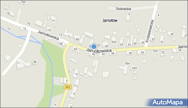 Wrocław, Jarnołtowska, 62, mapa Wrocławia