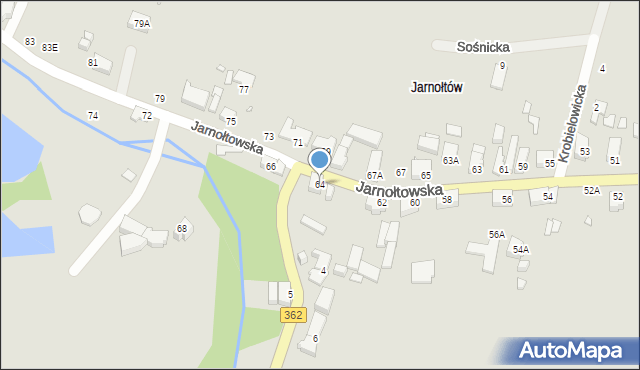 Wrocław, Jarnołtowska, 64, mapa Wrocławia