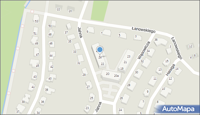 Wrocław, Jahna Alfreda, 24, mapa Wrocławia