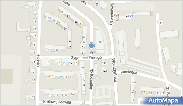 Wschowa, Jagiellońska, 63, mapa Wschowa