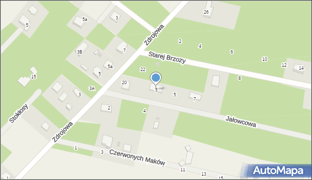 Wycinki Osowskie, Jałowcowa, 3, mapa Wycinki Osowskie