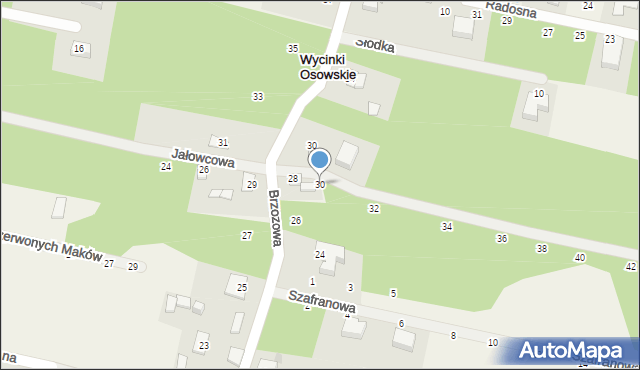 Wycinki Osowskie, Jałowcowa, 30, mapa Wycinki Osowskie