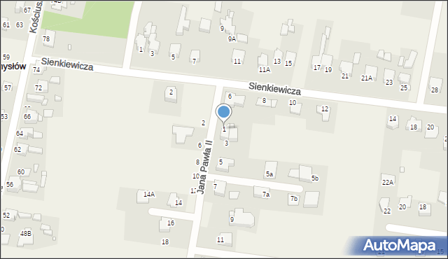 Wymysłów, Jana Pawła II, 1, mapa Wymysłów