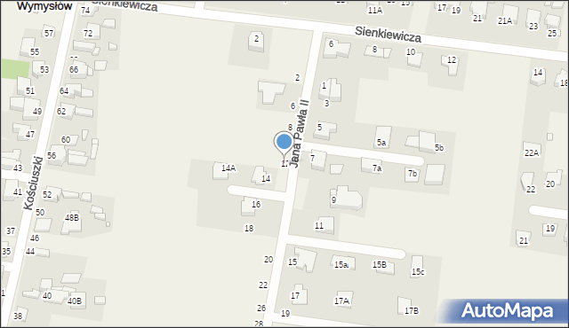 Wymysłów, Jana Pawła II, 12, mapa Wymysłów