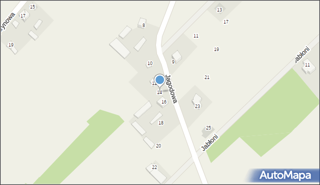 Wymysły, Jagodowa, 14, mapa Wymysły