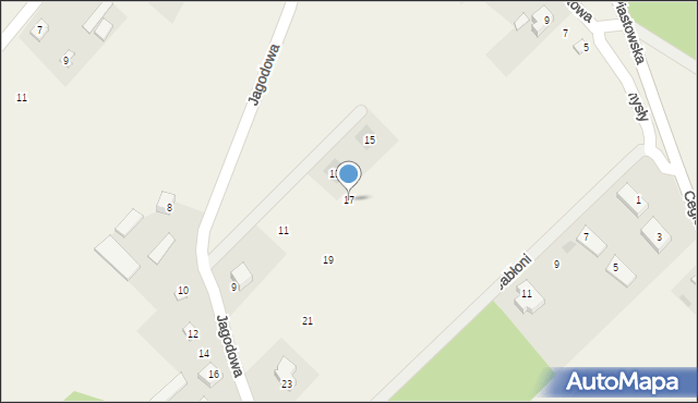 Wymysły, Jagodowa, 17, mapa Wymysły