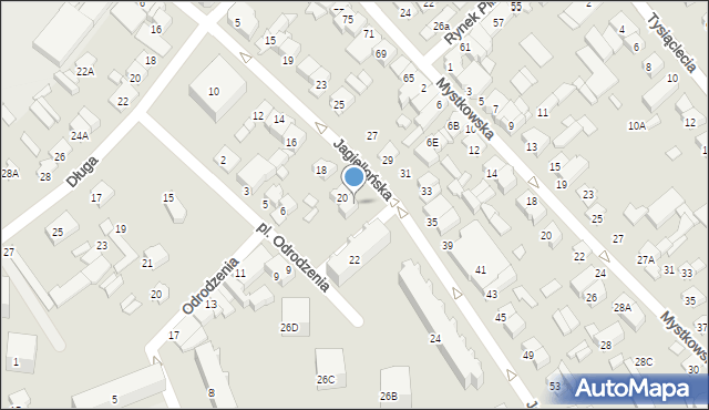 Wysokie Mazowieckie, Jagiellońska, 20A, mapa Wysokie Mazowieckie