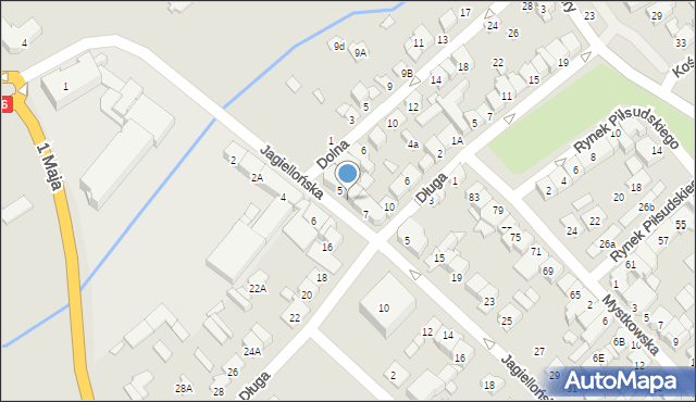 Wysokie Mazowieckie, Jagiellońska, 5A, mapa Wysokie Mazowieckie