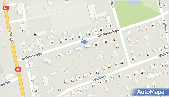 Wysokie Mazowieckie, Jankowskiego Stanisława, 55, mapa Wysokie Mazowieckie