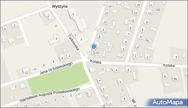 Wyszyna, Jana Pawła II, 2, mapa Wyszyna