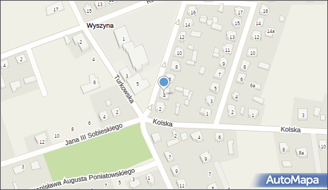 Wyszyna, Jana Pawła II, 4, mapa Wyszyna