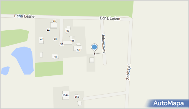 Żabiczyn, Jałowcowa, 8, mapa Żabiczyn