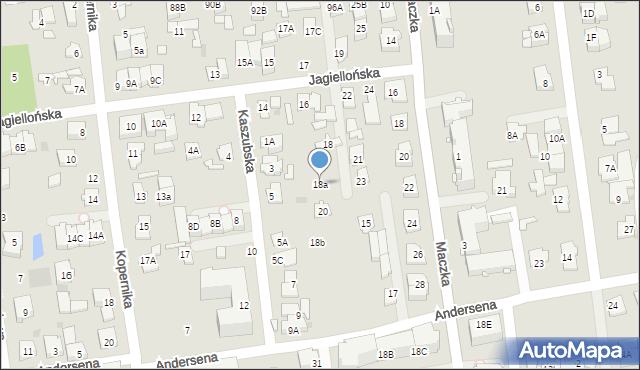 Ząbki, Jagiellońska, 18a, mapa Ząbki