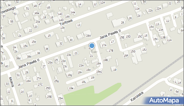 Ząbki, Jana Pawła II, 21e, mapa Ząbki