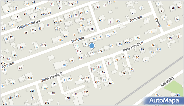 Ząbki, Jana Pawła II, 22b, mapa Ząbki