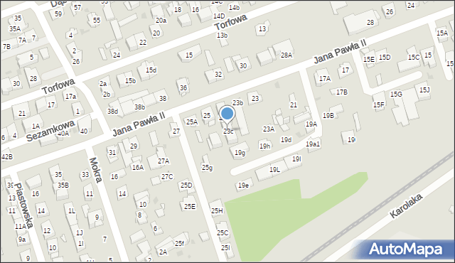 Ząbki, Jana Pawła II, 23c, mapa Ząbki